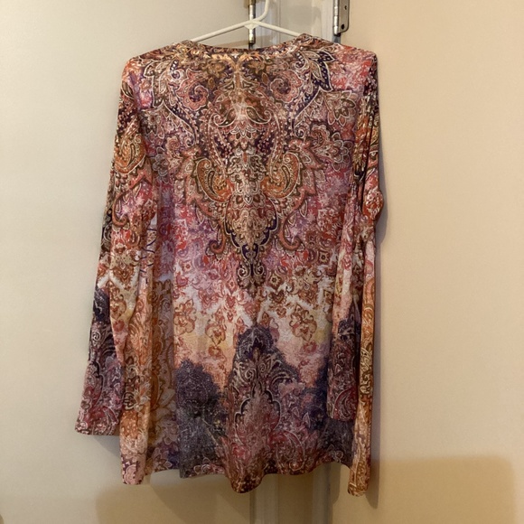 Time and Tru Size XXL (20) Multi Floral Front Top Blouse - Picture 4 of 6